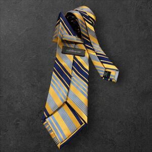 Croft & Barrow Yellow Stripe Executive Men's 100% Silk Tie